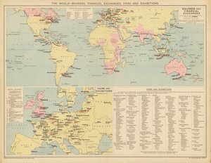 世界、取引所、金融取引所、見本市と展示会（カラーリトグラフ） 作： English School
