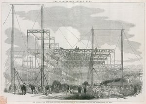 1851年の大展示会のためのロンドンのハイドパークにある建物 作： English School