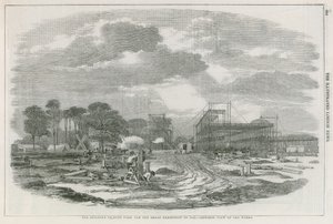 1851年の大展示会のためのロンドンのハイドパークにある建物 作： English School