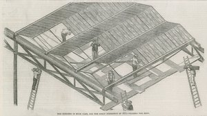 1851年の大展示会のためのロンドンのハイドパークにある建物