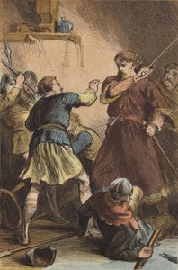 オーストリアのレオポルドによるリチャード1世の捕縛（カラー図版 作： English School