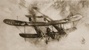 大きな戦闘機の到来：イギリスの飛行士が従事したダブルサイズのドイツの複葉機、イラストレイテッドウォーニュースから