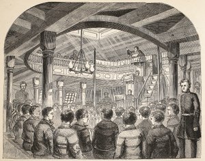 ロンドンの刑事刑務所からのイラストと、ヘンリーメイヒューとジョンビニーによる刑務所の生活からのシーンのイラスト。 1862