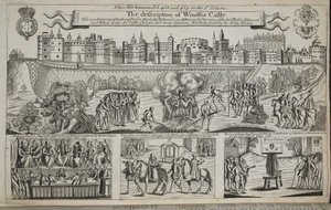 ウィンザー城の説明、ジョンフォックスの「行為と記念碑」のイラスト、第9版、パブ。 1684 作： English School