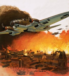 スペイン内戦中のゲルニカの破壊 作： English School
