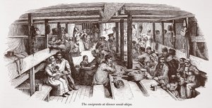 船の中の夕食での移民 作： English School