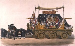 ウェリントン公爵の葬儀車（カラーリトグラフ 作： English School