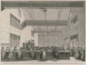 Electric and International Telegraph Companyの新しいオフィスにある素晴らしい電信室 作： English School