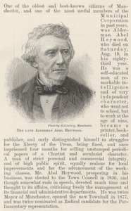 故Alderman Abel Heywood氏（エングレービング 作： English School