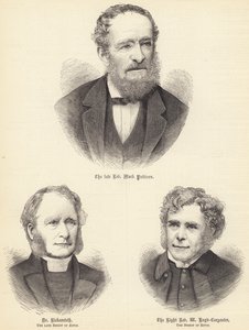 故マーク・パティソン博士、リカーステス博士、故リポン大司教、右牧師（彫刻 作： English School