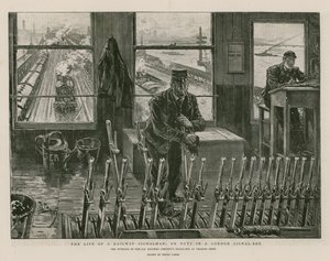 ロンドンの信号ボックスで勤務中の鉄道信号機の生活 作： English School