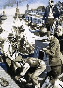 ダンケルクでの避難に使われた小舟 作： English School