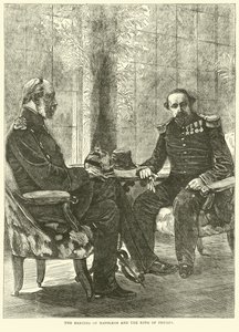 ナポレオンとプロイセン王の会談、1870年9月 作： English School