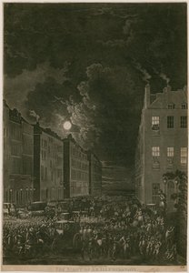 1802年4月29日、イルミネーションの夜。ポートマンスクエア、ロンドン 作： English School