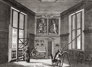 1823年に出版された、JRグリーンの英国人の短い歴史からの古い観察室、グリニッジ 作： English School