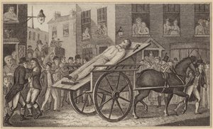 ウィリアムズの遺体の公開処刑（エングレーヴィング） 作： 英語学校