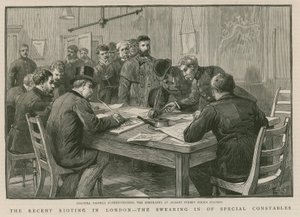 ロンドンでの最近の暴動：特別巡査の宣誓 作： English School