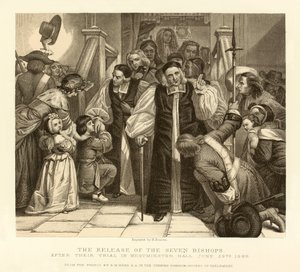 ウェストミンスターホールでの裁判後の7人の司教の釈放 作： English School