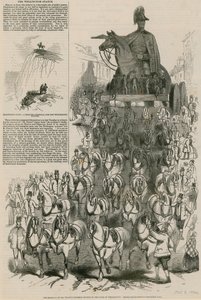 ウェリントン公爵のワイアッツ氏の巨大な像の除去 作： English School