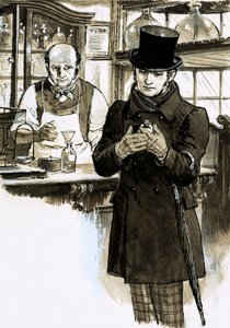 彼らは永遠に生きる。トーマス・デクインシー（紙にガッシュ 作： English School