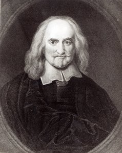 1833年に出版された「肖像画のギャラリー」からのThomas Hobbes（1588-1679） 作： English School