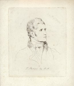 トーマス・フィリップス、英語の肖像画と主題画家メアリー・ドーソン・ターナーによるエッチング 作： English School