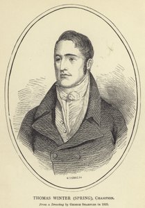 トーマスの冬、春、チャンピオン、1822年のジョージシャープルズの絵から 作： English School