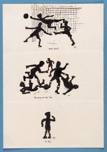サッカー選手の3つのシルエット