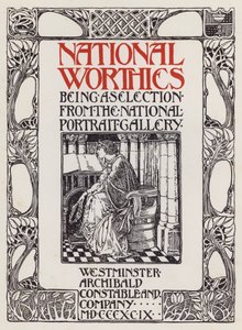 National Worthies being a selection from National Portrait Gallery」のタイトルページのイラスト。