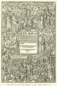 聖書の初版のタイトルページ、1539 作： English School