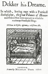 Thomas DekkerによるDecker his Dreamのタイトルページ、1620年発行 作： English School