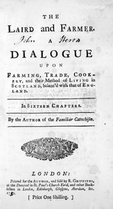 おなじみのカテキズムの作者によるThe Laird and Farmerのタイトルページ、1750年発行 作： English School
