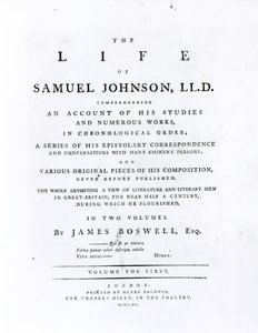 タイトルページ、ザライフオブサミュエルジョンソンからJames Boswell（1740-1795） 作： English School