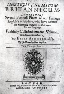 エリアス・アシュモレによるイギリスの演劇化学指数、1652年（印刷） 作： English School