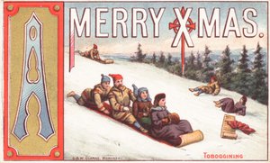 トボギニング、クリスマスカード 作： English School