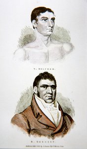 トム・ベルチャーとグレッグソン、1813年に出版されたプリントより（カラーリトグラフ） 作： English School