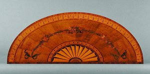 1775年頃のデミ・ルーン・テーブルの上面（ハレウッドとサテンウッドの象眼細工）（222396も参照）