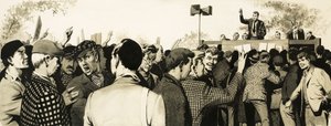 野外会議での労働組合員 作： English School