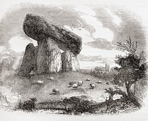 イングランド、コーンウォールの巨石墓、トレテヴィ・クオイト：A Pictorial Museum, pub.1847 作： English School