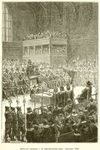 1649年1月、ウェストミンスターホールでのチャールズ1世の裁判 作： English School