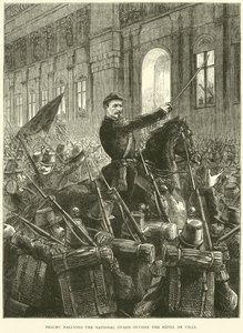 1870年10月、ホテルデヴィルの外で国家警備隊を結集させたトロチュ 作： English School