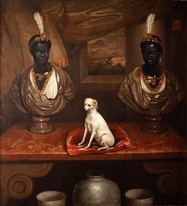 2体のブラッカモーの胸像と1匹のテリア、1720年頃 作： English School