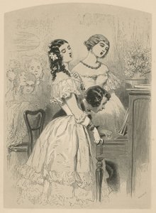 ピアノの伴奏に合わせて歌う2人の若い女性 作： English School