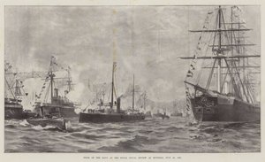 1887年7月23日、スピットヘッドで開催された王立海軍観閲式での海軍の種類（リトグラフ版 作： English School
