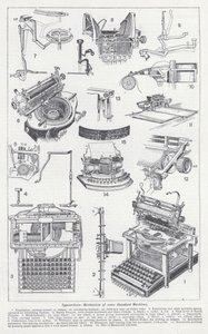 タイプライター、一部の標準機のメカニズム（リトグラフ 作： English School