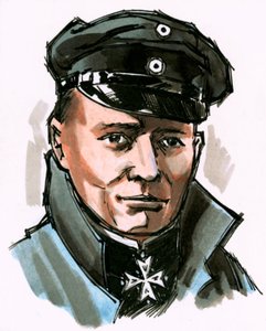 ドイツの司令官の正体不明の肖像画 作： English School