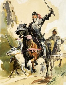 鎧を率いる正体不明の戦士が騎兵隊を率いて 作： English School