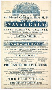 Vauxhall Gardens、Grand Naval Gala、Admiral Sir Edward Codrington 作： English School