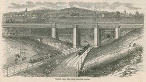 グレートノーザン鉄道、ロンドンを渡る高架橋 作： English School
