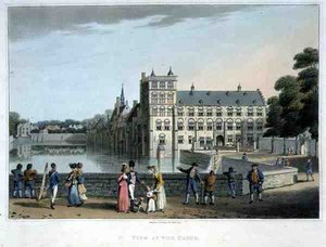 ロバート・ボウヤー（1758-1834）による「ハーグの眺め」。 作： English School